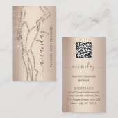 ファッションデザイナーロゴQRバラ体気に形状 名刺 (正面/裏面)