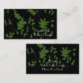 ファッションデザイナー名刺の黒と緑 名刺 (正面/裏面)