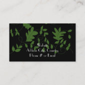 ファッションデザイナー名刺の黒と緑 名刺 (裏面)