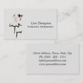 ファッションデザイナー女性ブラックグラスウーマン 名刺 (正面/裏面)