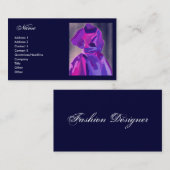 "ファッションデザイナー"ブルードレスプロファイルカード 名刺 (正面/裏面)