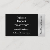 ファッションデザイナーStylist Glam白黒 名刺 (裏面)