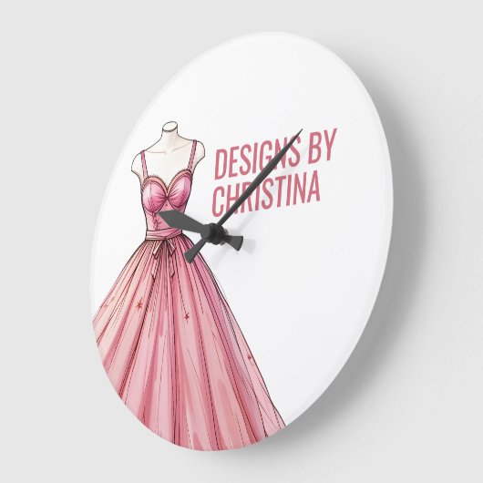 ファッションデザイパーソナライズされたナースタイリスト大学院 ラージ壁時計 (傾斜)