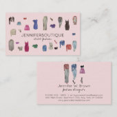 ファッションデザインスタイリスト裁縫テーラーウェア 名刺 (正面/裏面)