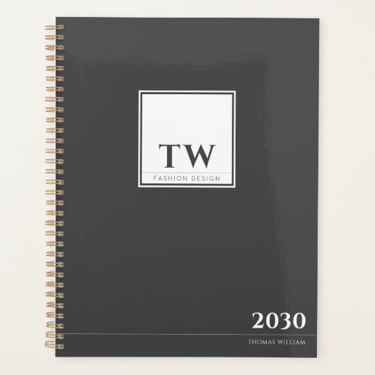 ファッションデザインダークグレー プランナー手帳 (正面)
