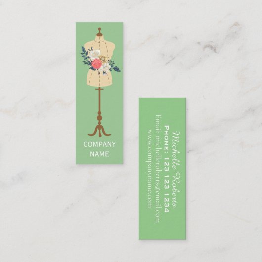 ファッションデザインドレス仕立てマヌキン スキニー名刺 (正面/裏面)
