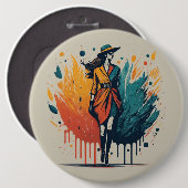 ファッションデザインラウンド 缶バッジ (正面&裏面)