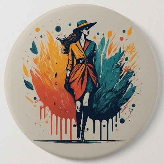 ファッションデザインラウンド 缶バッジ (正面)