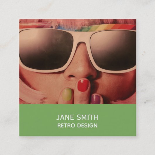 ファッションデザインレトロプロフェッショナル モダン スクエア名刺 (正面)