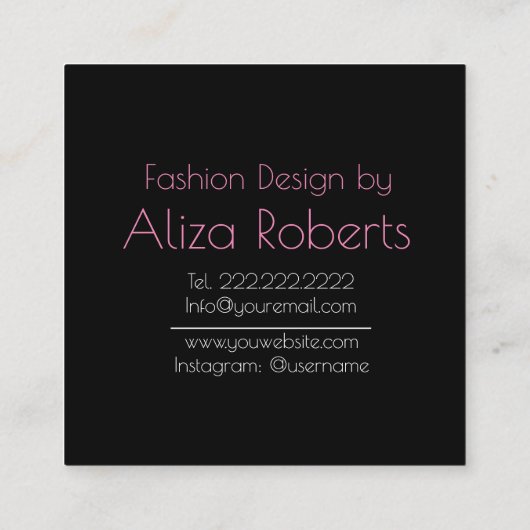 ファッションデザイン スクエア名刺 (裏面)