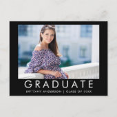 ファッショントレンディー卒業写真パーティの招待状 インビテーションポストカード (正面)