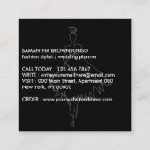 ファッションドレスガールバタフライ抽象芸術 スクエア名刺 (裏面)