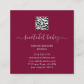 ファッションドレスシルバーロゴQRスタイリスト体グラフィックス スクエア名刺 (裏面)