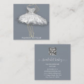 ファッションドレススモーキーロゴQRスタイリスト体ブティック スクエア名刺 (正面/裏面)