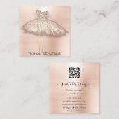 ファッションドレスバラ金ゴールドロゴQRスタイリスト体 スクエア名刺 (正面/裏面)