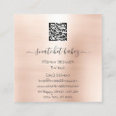 ファッションドレスバラ金ゴールドロゴQRスタイリスト体 スクエア名刺 (裏面)