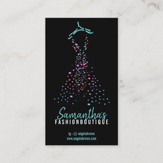 ファッションドレスブティックショップ小売業者のブロガーのドット 名刺 (正面)