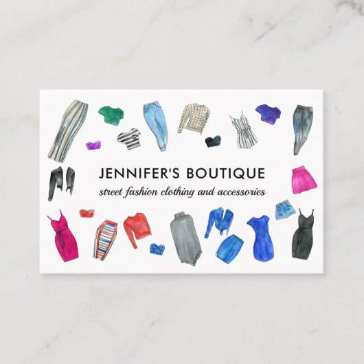 ファッションドレスブティックストア小売業者 名刺 (正面)