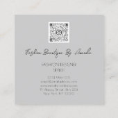 ファッションドレスロゴQRコードシルバーグレー金ゴールド体 スクエア名刺 (裏面)