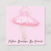 ファッションドレスロゴQRコード体シェイプドレス スクエア名刺 (正面)