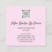 ファッションドレスロゴQRコード体シェイプピーチ スクエア名刺 (裏面)