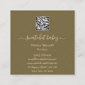 ファッションドレス金ゴールド体形状ロゴQRコード スクエア名刺 (裏面)