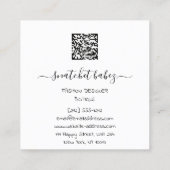 ファッションドレス金ゴールド白黒ロゴQRコード スクエア名刺 (裏面)