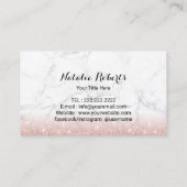 ファッションハイヒール靴バラ金ゴールドグリッター大理石 名刺 (裏面)