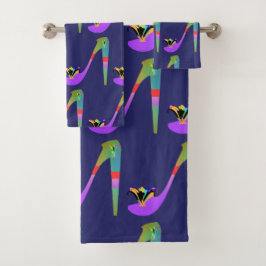 ファッションハイヒール3ピースポリコットンバスタオル バスタオルセット