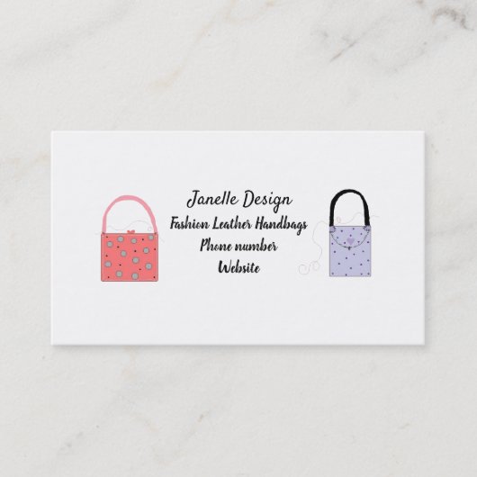 ファッションハンドバッグビジネスカード 名刺 (正面)