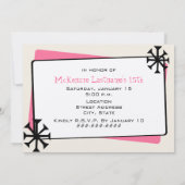 ファッションバースデーパーティーレオパードプリントドレス型枠 招待状 (裏面)