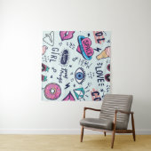 ファッションパッチポップ・アートの：アートステッカー。 タペストリー (インサイチュ(横))