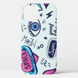 ファッションパッチポップ・アートの:アートステッカー。 iPhone 12ケース