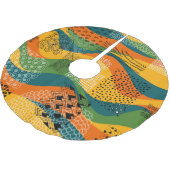 ファッションパッチワーク：起伏のある抽象芸術アート ブラッシュドポリエステルツリースカート (アングル)