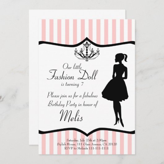 ファッションパーティの招待状 招待状 (正面/裏面)