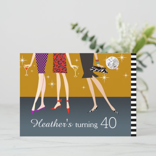 ファッションパーティー40歳の誕生日 招待状 (スタンド正面)