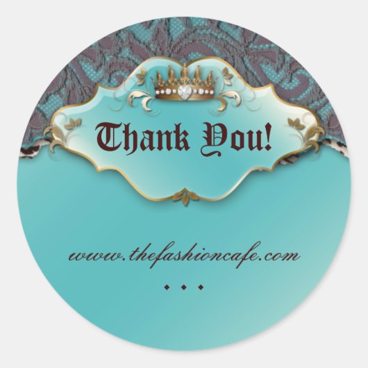 ファッションヒョウのステッカージュエリートクラウンティール ラウンドシール (正面)