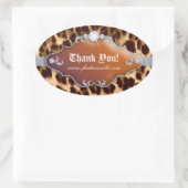 ファッションヒョウジュエリーブラウン 楕円形シール (バッグ)