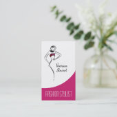 ファッションビジネスの女性のイラストレーション 名刺 (スタンド正面)