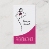 ファッションビジネスの女性のイラストレーション 名刺 (正面)