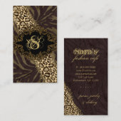 ファッションビジネスは動物のヒョウのスエードのシマウマを梳きます 名刺 (正面/裏面)