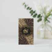 ファッションビジネスは動物のヒョウのスエードのシマウマを梳きます 名刺 (スタンド正面)