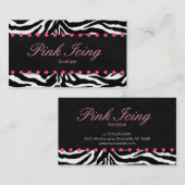 ファッションビジネスカードシマウマのピンクの点 名刺 (正面/裏面)