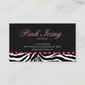 ファッションビジネスカードシマウマのピンクの点 名刺 (裏面)