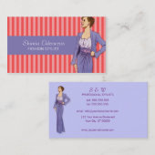 ファッションビジネスカードピンクおよびラベンダー 名刺 (正面/裏面)
