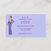 ファッションビジネスカードピンクおよびラベンダー 名刺 (裏面)