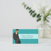 ファッションビジネスカード-クールな水の緑 名刺 (スタンド正面)