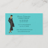 ファッションビジネスカード-クールな水の緑 名刺 (裏面)