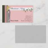 ファッションビジネスカード[ピンクか茶色カスタマイズ] - 名刺 (正面/裏面)