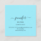 ファッションピンクフローラブティックロゴパステルブルー スクエア名刺 (裏面)